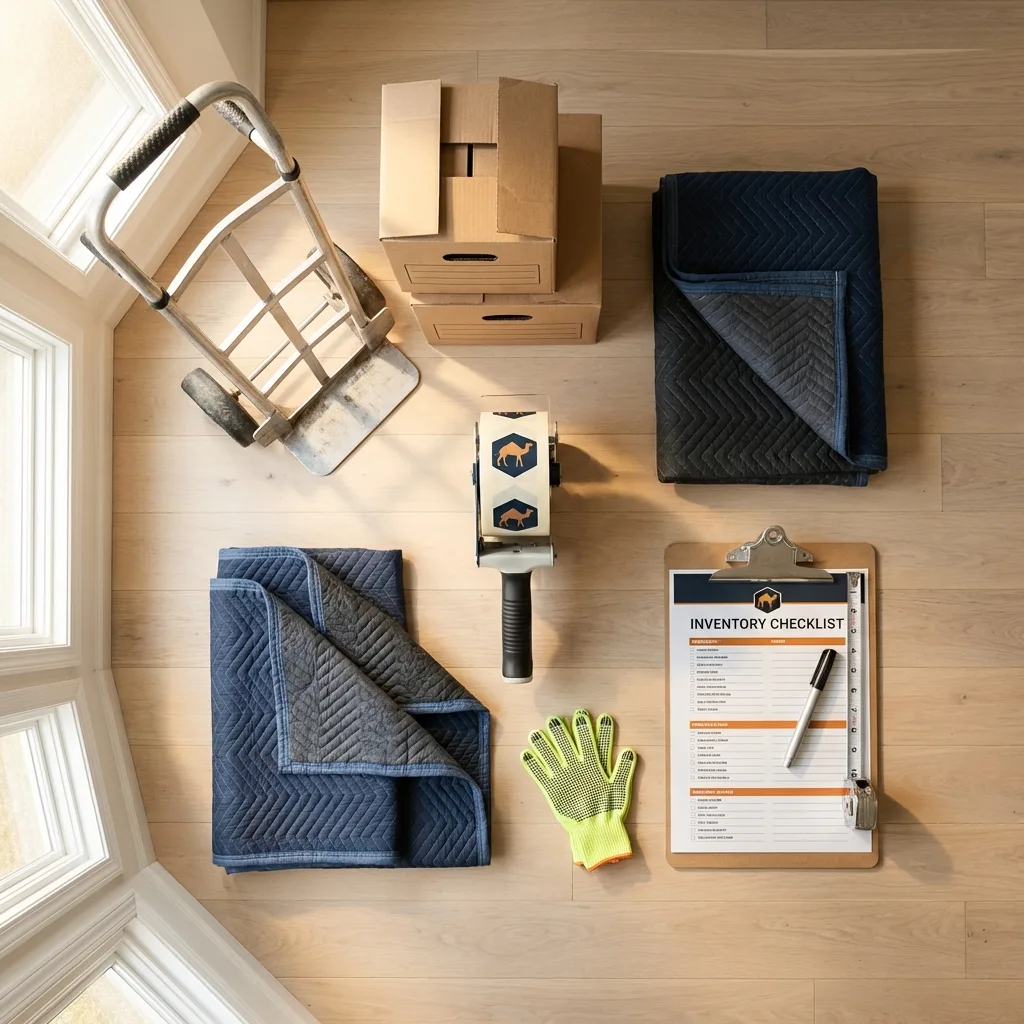 Professional moving supplies and packing materials layout for Los Fresnos residential relocations